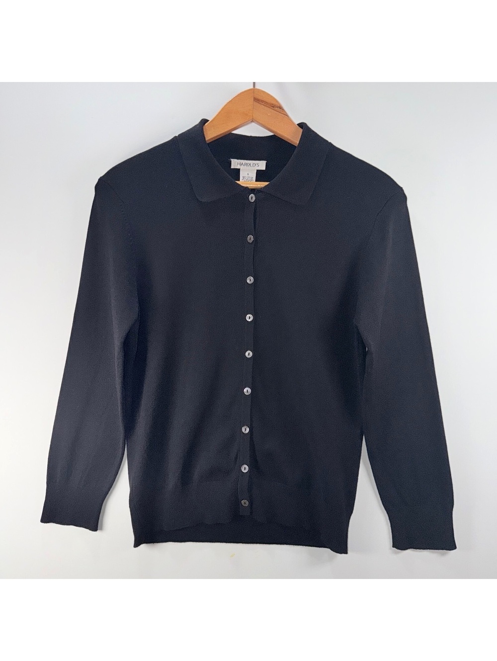 Harold's Fine Knit Button Down Polo Cardigan - S